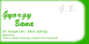 gyorgy bana business card