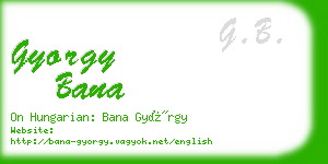 gyorgy bana business card